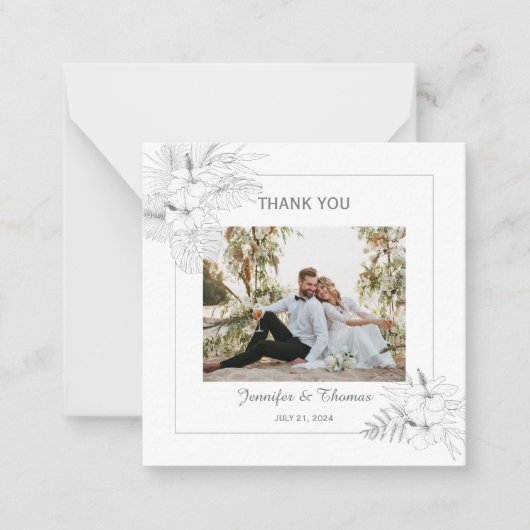 Tropisch Beach Boho Summer Dank je kaart Notitiekaartje (Voorkant)