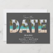 Tropisch-Beach Couple Photo Wedding Save The Date (Voorkant)