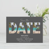 Tropisch-Beach Couple Photo Wedding Save The Date (Staand voorkant)