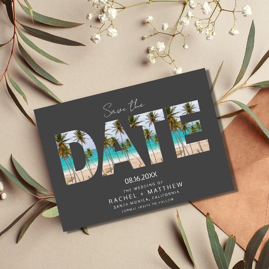 Tropisch-Beach Couple Photo Wedding Save The Date