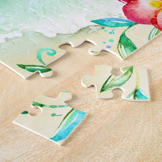 Tropisch Beach Flamingo Persoonlijke Kinderen Legpuzzel (Zijkant)