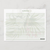 Tropisch-Beach Greenery Pink Floral Recipe Kaarten (Achterkant)