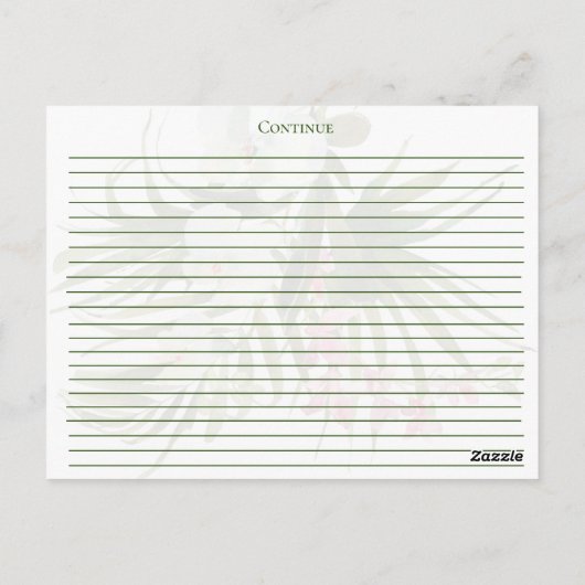 Tropisch-Beach Greenery Pink Floral Recipe Kaarten (Achterkant)