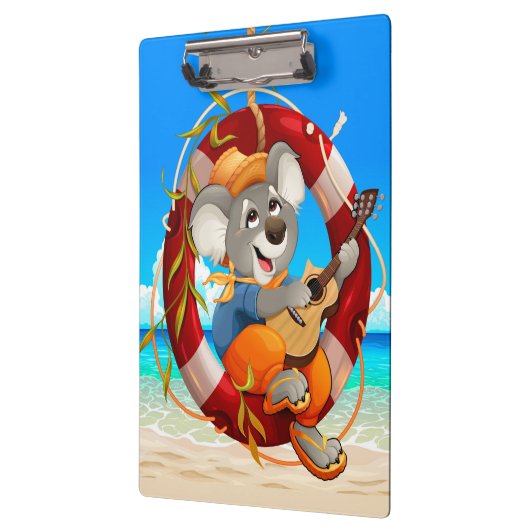 Tropisch-Beach Guitar die Koala speelt Klembord (Links)
