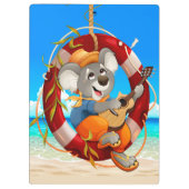 Tropisch-Beach Guitar die Koala speelt Klembord (Achterkant)