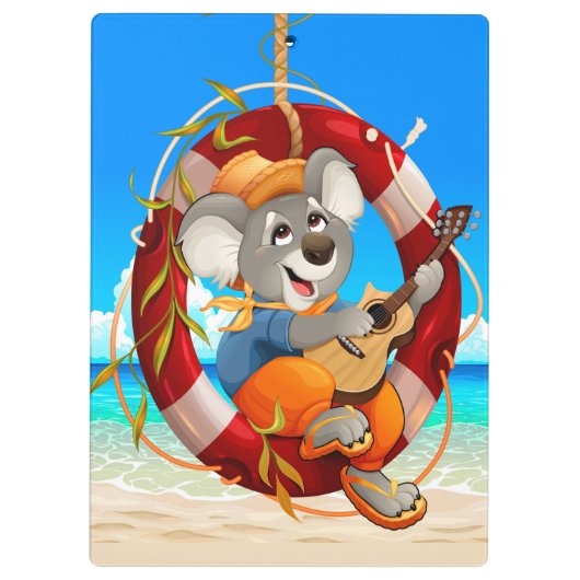 Tropisch-Beach Guitar die Koala speelt Klembord (Achterkant)