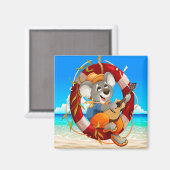 Tropisch-Beach Guitar die Koala speelt Magneet (Voorkant / Achterkant)