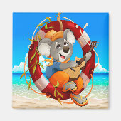 Tropisch-Beach Guitar die Koala speelt Magneet (Voorkant)