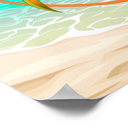 Tropisch-Beach Guitar die Koala speelt Poster (Hoek)