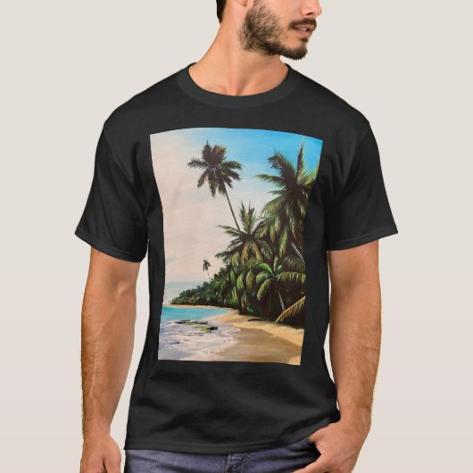 Tropisch Beach Jah Sunny Arts Design T-shirt (Voorkant)