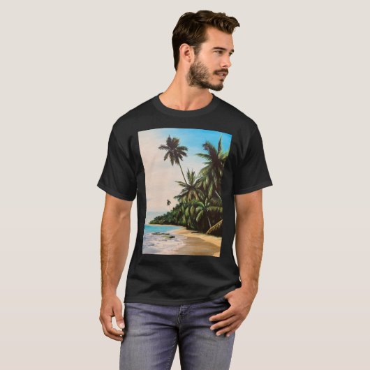 Tropisch Beach Jah Sunny Arts Design T-shirt (Voorkant volledig)