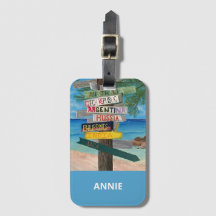 Tropisch. Beach Ocean Bagagelabel