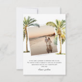Tropisch Beach Photo Wedding Bedankkaart (Achterkant)