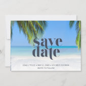 Tropisch Beach Photo Wedding Save The Date (Voorkant)