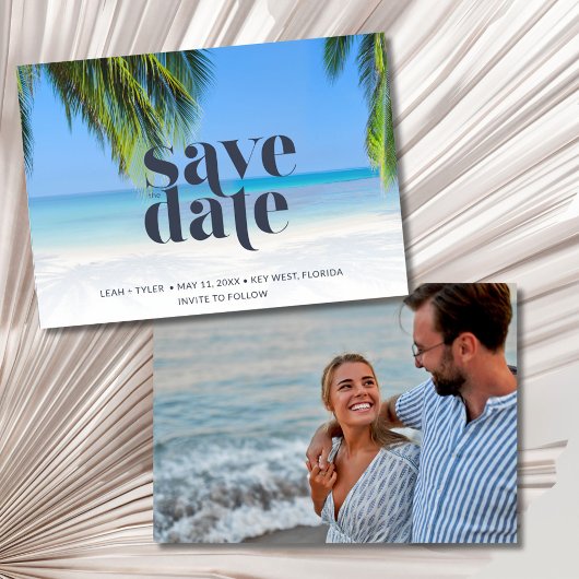 Tropisch Beach Photo Wedding Save The Date