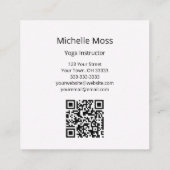 Tropisch Beach QR code Yoga Instructor Vierkante Visitekaartje (Achterkant)