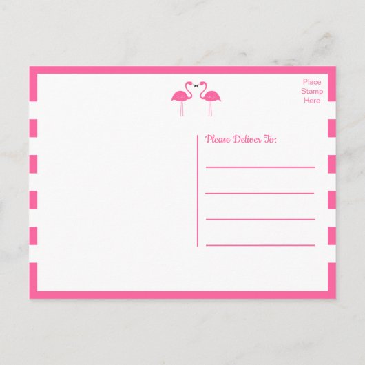 Tropisch Beach roze flamingo Weddenschap Bedankt Briefkaart (Achterkant)