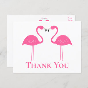 Tropisch Beach roze flamingo Weddenschap Bedankt Briefkaart