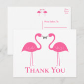 Tropisch Beach roze flamingo Weddenschap Bedankt Briefkaart (Voorkant / Achterkant)