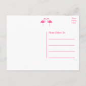Tropisch Beach roze flamingo Weddenschap Bedankt Briefkaart (Achterkant)