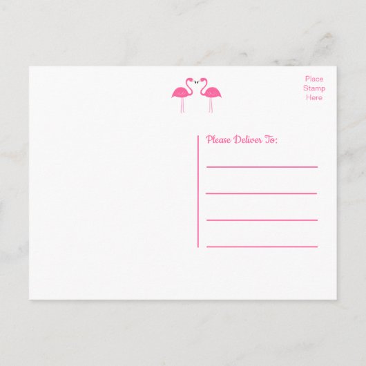 Tropisch Beach roze flamingo Weddenschap Bedankt Briefkaart (Achterkant)