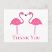 Tropisch Beach roze flamingo Weddenschap Bedankt Briefkaart (Voorkant)