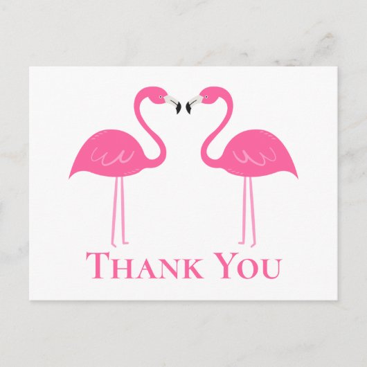 Tropisch Beach roze flamingo Weddenschap Bedankt Briefkaart (Voorkant)
