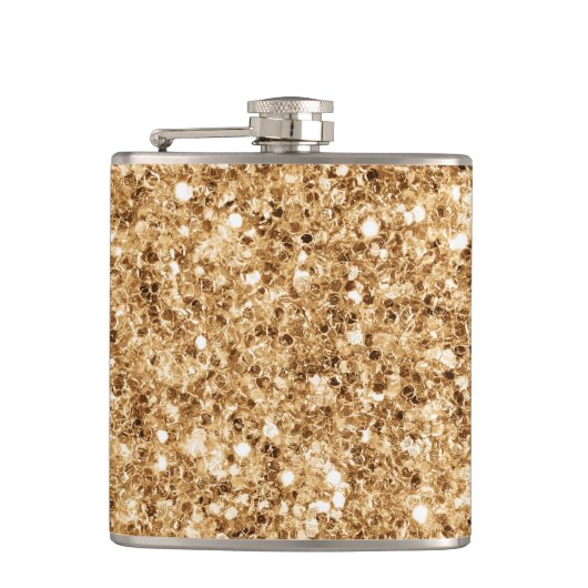 Tropisch-Beach Sand faux Glitter Flask Heupfles (Voorkant)