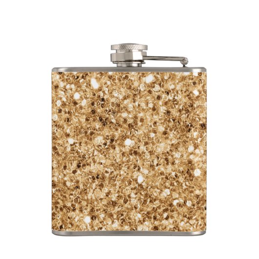 Tropisch-Beach Sand faux Glitter Flask Heupfles (Achterkant)