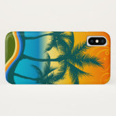 Tropisch Beach Sunset iPhone X Telefoon Case (Achterkant (horizontaal))