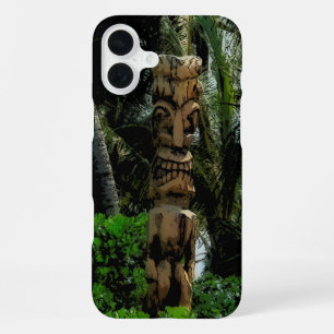 Tropisch Beach Tiki geïllustreerd Hawaiian iPhone 16 Plus Hoesje