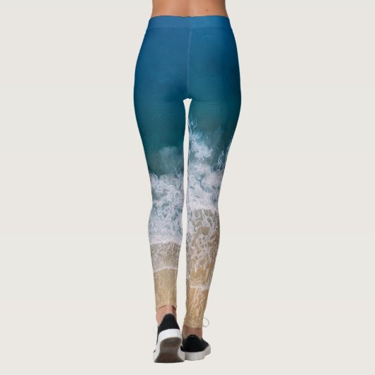 Tropisch Beach Trendy Digital Hand Paint Effect Leggings (Achterkant)