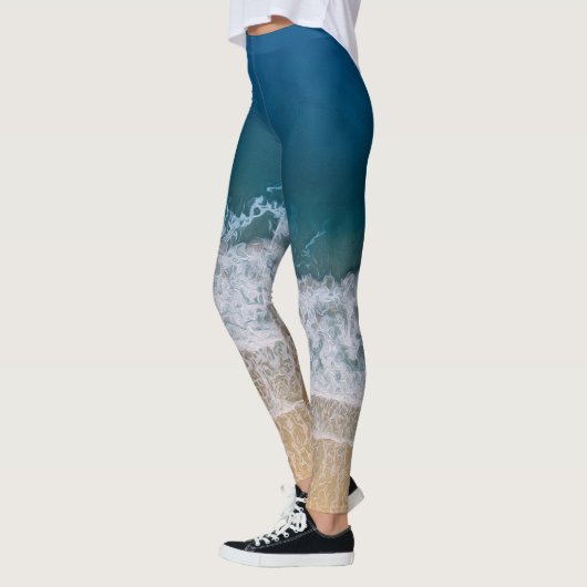 Tropisch Beach Trendy Digital Hand Paint Effect Leggings (Links)
