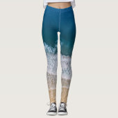 Tropisch Beach Trendy Digital Hand Paint Effect Leggings (Voorkant)