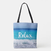 Tropisch beach Turquoise Blue Ocean Zee Foam Tote Bag (Achterkant)