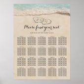 Tropisch Beach Wedding 20 Table Seating Chart Poster (Voorkant)