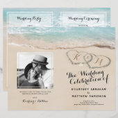 Tropisch beach Wedding Ceremony Programme (Voorkant / Achterkant)