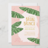 Tropisch Beachy Pink Bridal Brunch Uitnodiging (Voorkant)
