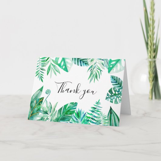 Tropisch bedankt voor je kaart, tropische trouwkaa (Voorkant)