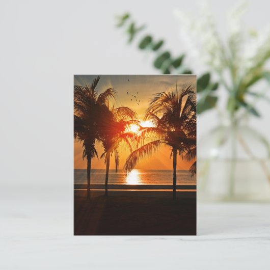 TROPISCH BEDRIJF SUNSET BRIEFKAARTEN (Staand voorkant)