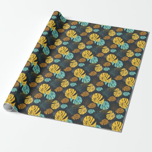 Tropisch  behangpatroon cadeaupapier (Uitgerold)