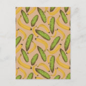 Tropisch beige Banana Leaf Pattern Briefkaart (Voorkant)