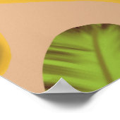 Tropisch Beige Bananenblad Patroon Poster (Hoek)