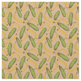 Tropisch Beige Bananenblad Patroon Stof