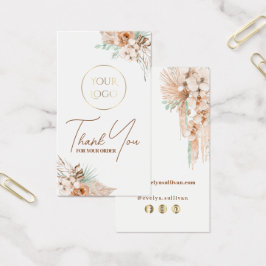 Tropisch beige en mint bijsluiter visitekaartje