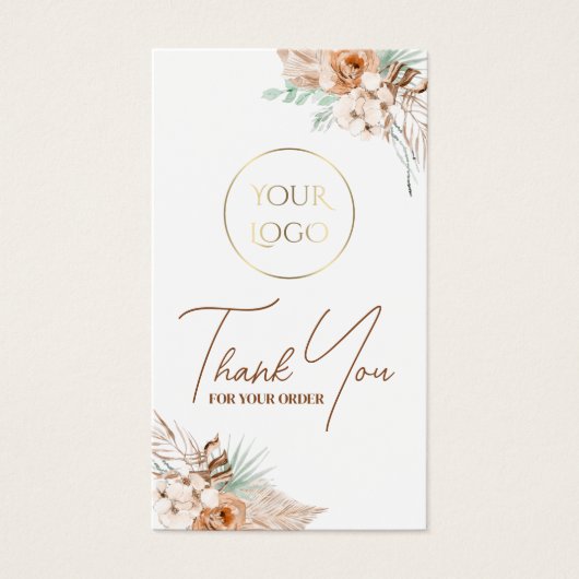 Tropisch beige en mint bijsluiter visitekaartje (Voorkant)