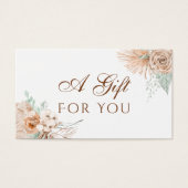 Tropisch beige en mint cadeaubon visitekaartje (Voorkant)