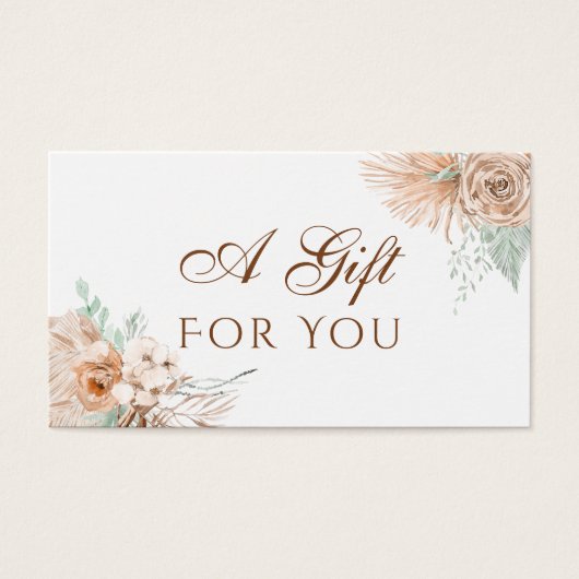 Tropisch beige en mint cadeaubon visitekaartje (Voorkant)