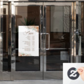 Tropisch Beige en Mint Services Menu Raamsticker (Kantoordeur)