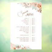 Tropisch Beige en Mint Services Menu Raamsticker (Vel 3)